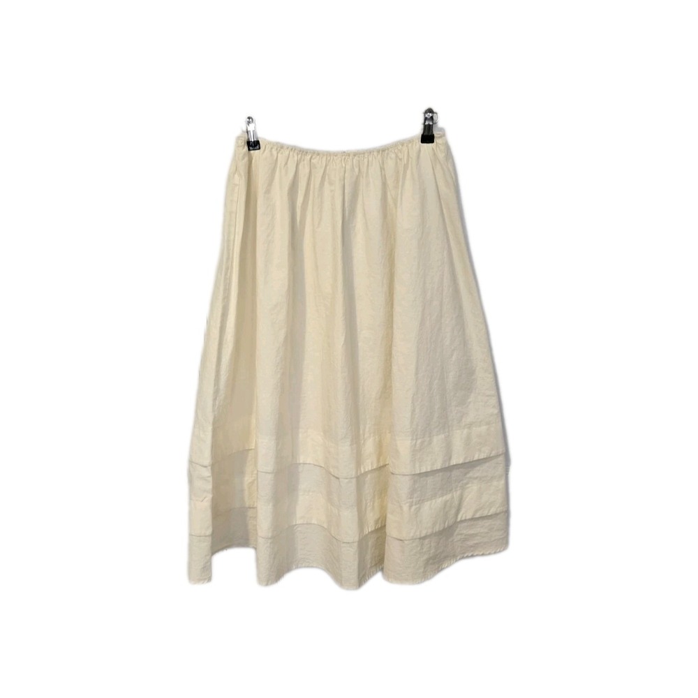 Women's Skirt Petticoat Flare Maxi Lined Ivory Pull On Elastic Waist Size 10